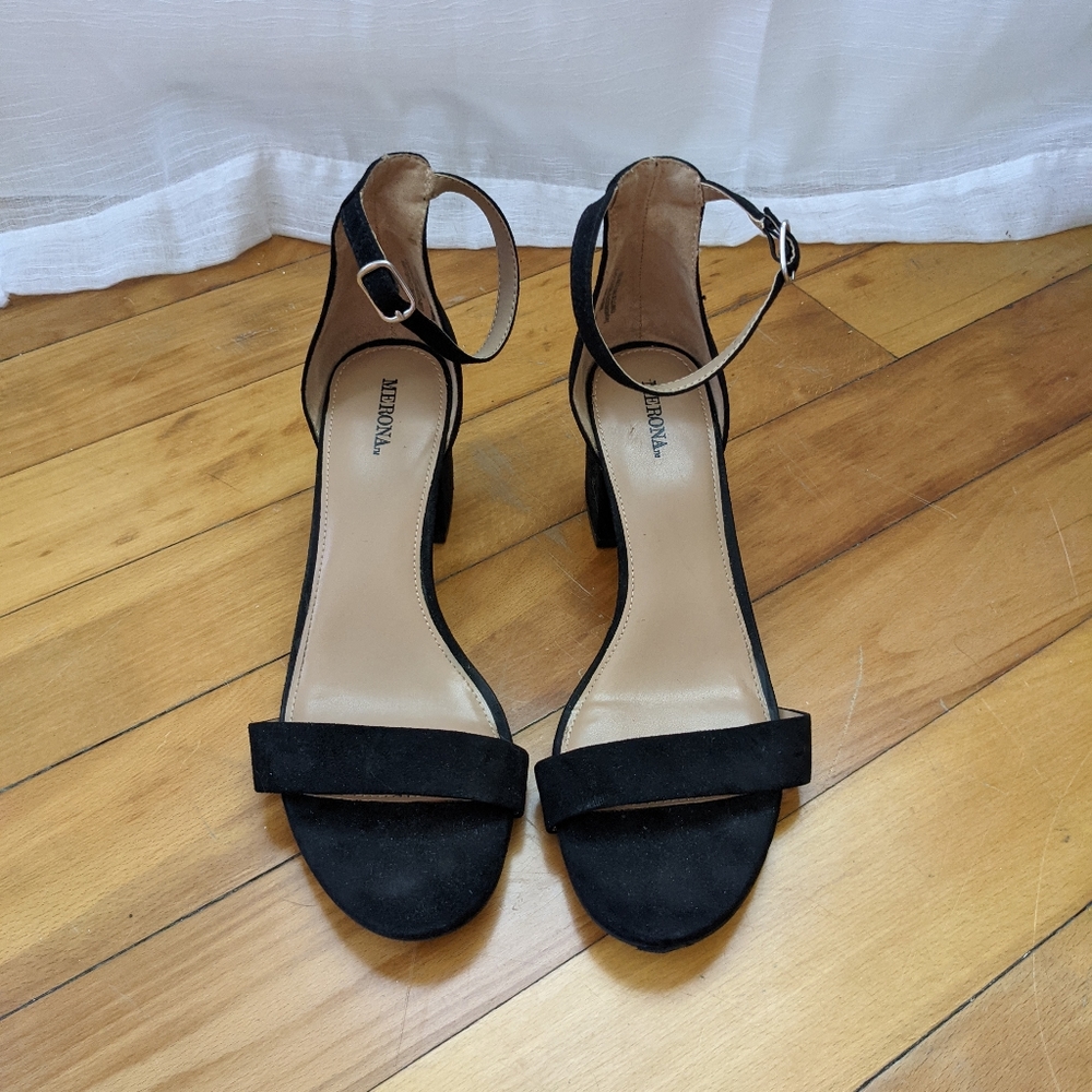 Target Merona faux suede block heel sandal